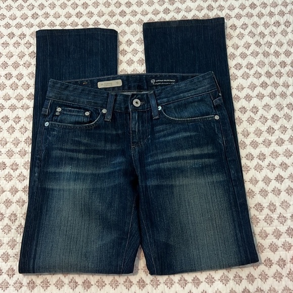 AG Adriano Goldschmied Tomboy Boyfriend Fit Dark Wash Blue Denim Jeans Size 24 - Picture 8 of 14